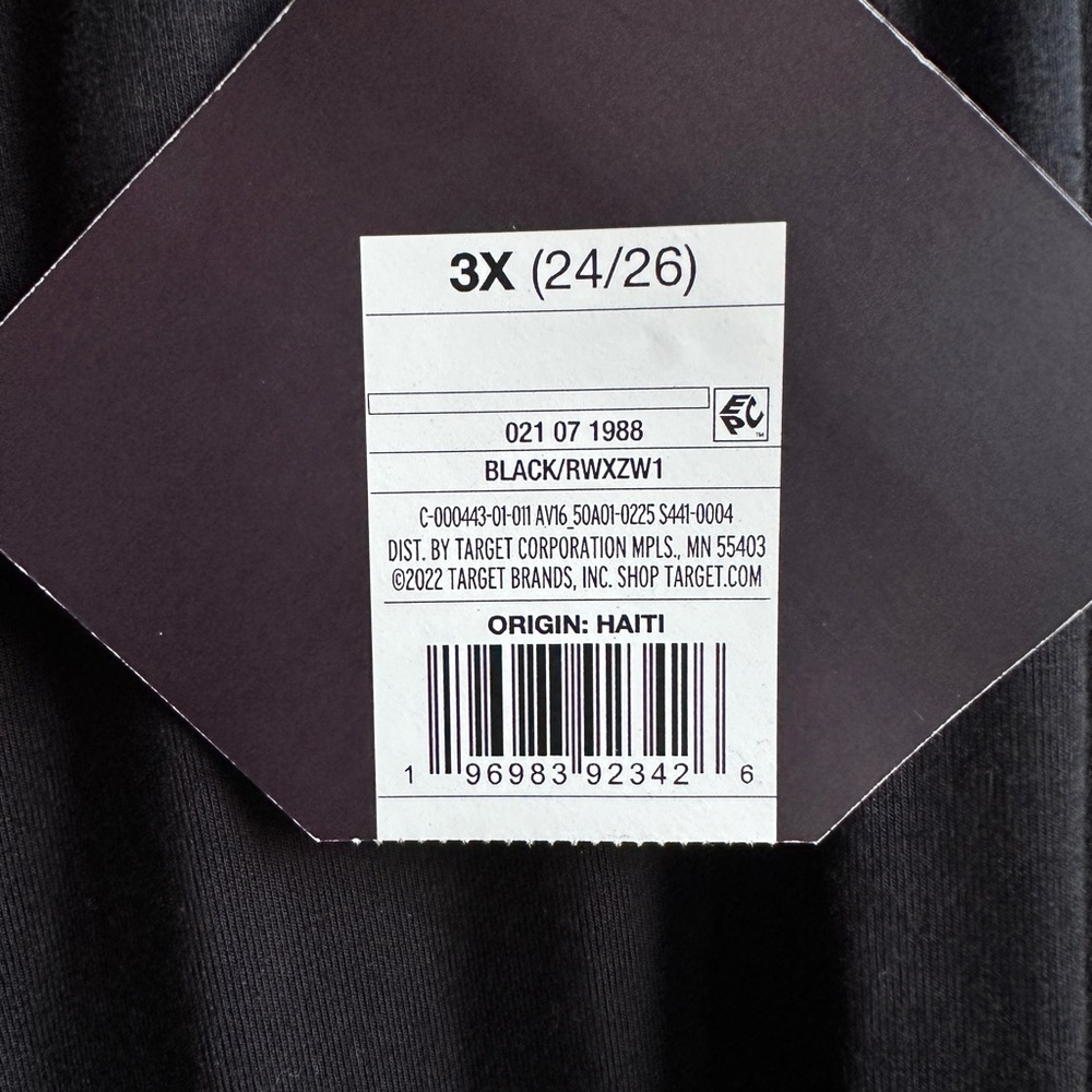 3X (24/26) Women's Plus Size Straight-Leg Stretch Black Leggings Pants - NWT - Picture 2 of 3